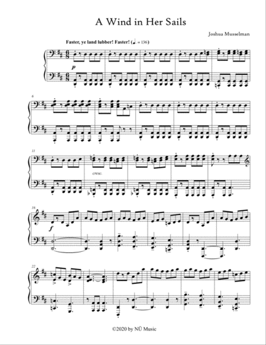 A Wind in Her Sails A Wind in Her Sails Piano Solo scores gallery preview page 1