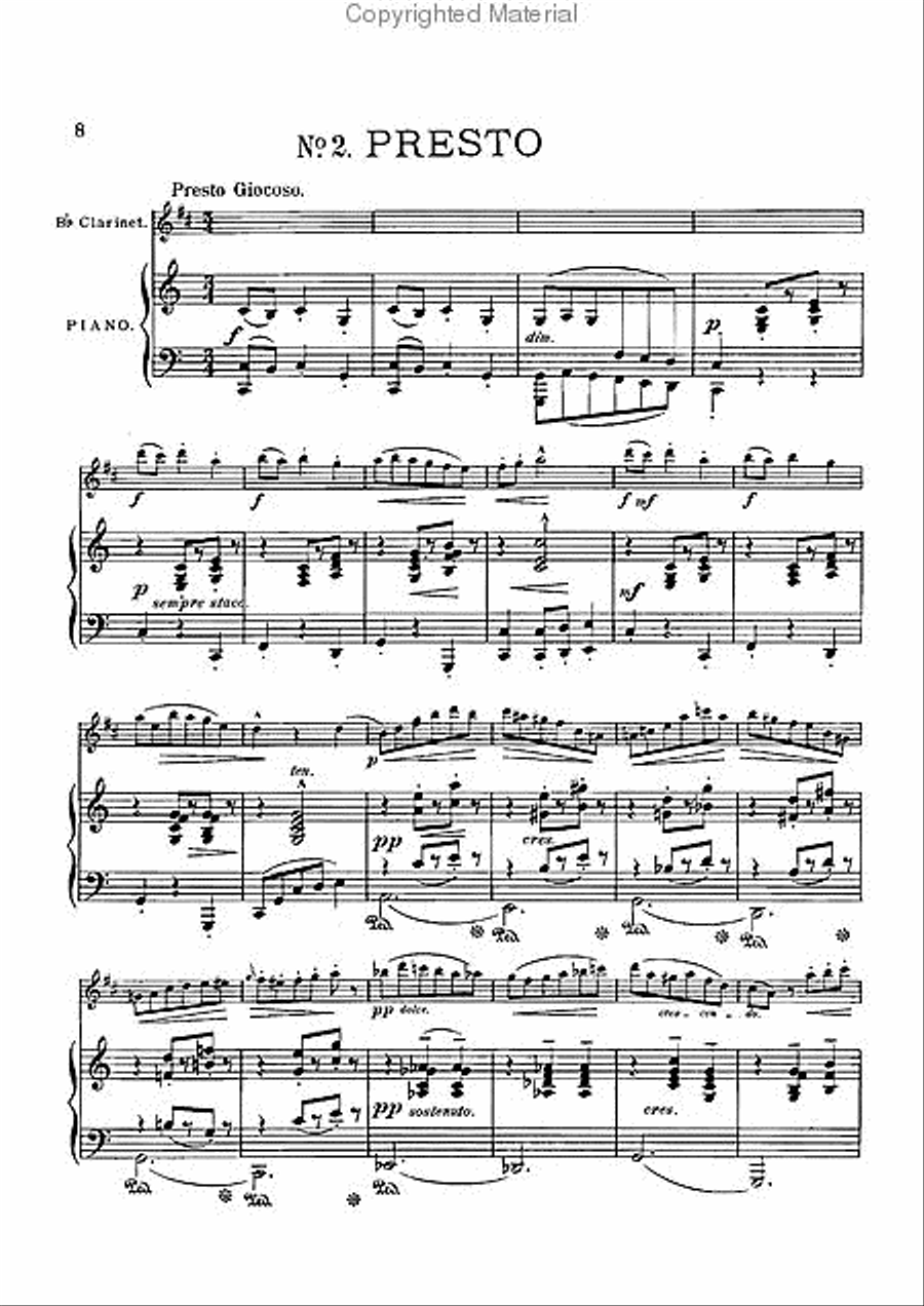 Andante & Presto, Op. 6, No. 2 Clarinet Solo scores gallery preview page 3