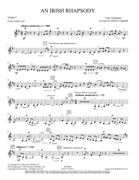 An Irish Rhapsody - Violin 3 Viola Treble Clef