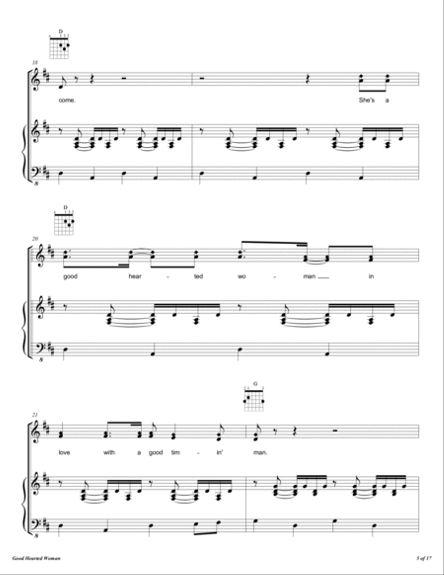 A Good Hearted Woman Voice scores gallery preview page 6