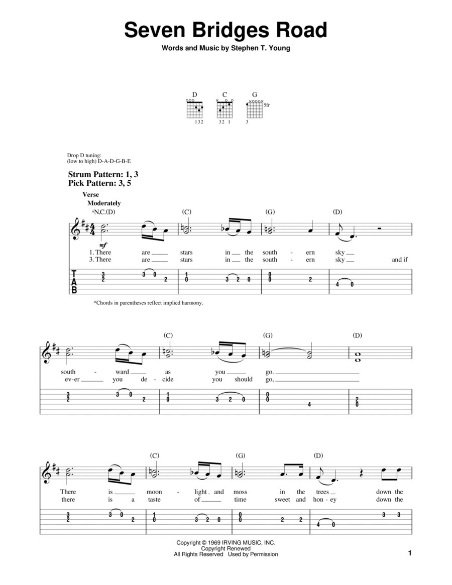 Seven Bridges Road Acoustic Guitar scores gallery preview page 1