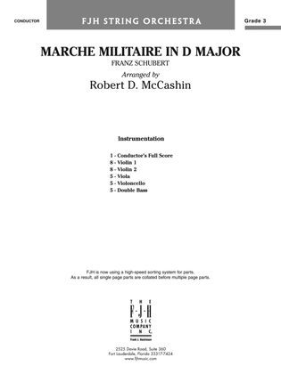 Marche Militaire in D Major: Score