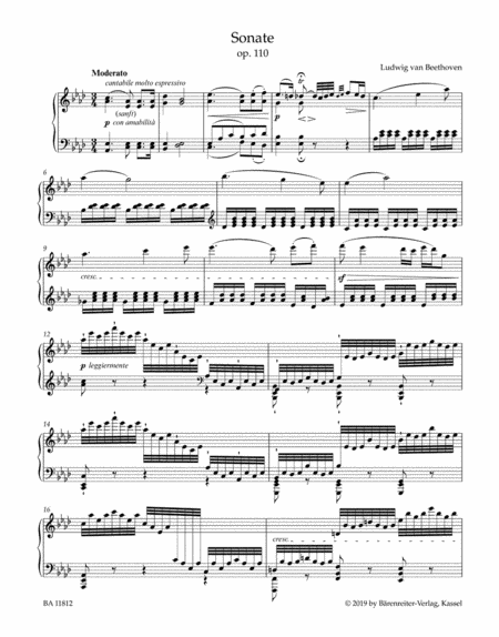 Sonata for Pianoforte in A-flat major, op. 110
