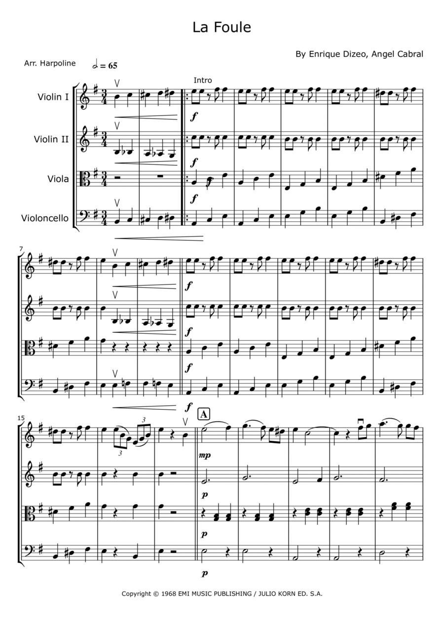 La Foule String Quartet scores gallery preview page 1
