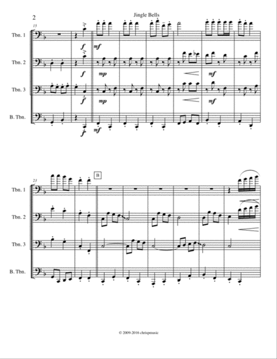 Jingle Bells Brass Ensemble scores gallery preview page 3