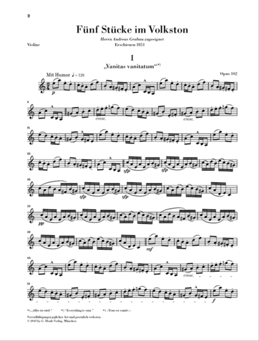 5 Pieces in Folk Style, Op. 102 Violin Solo scores gallery preview page 4