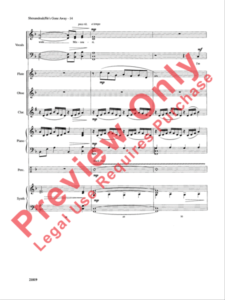 Shenandoah / He's Gone Away Choir scores gallery preview page 15