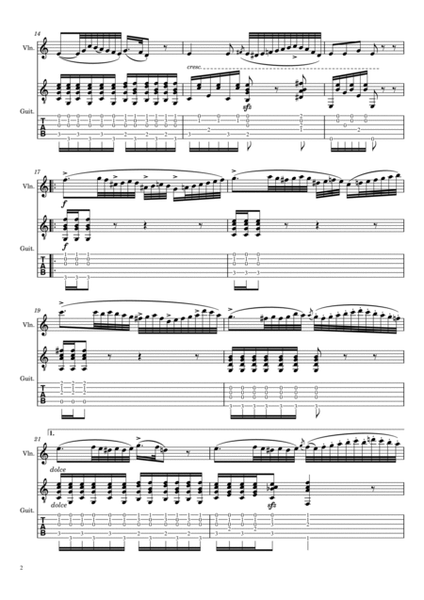 Paganini 6 Sonatas for Violin and Guitar Op.2 No.2