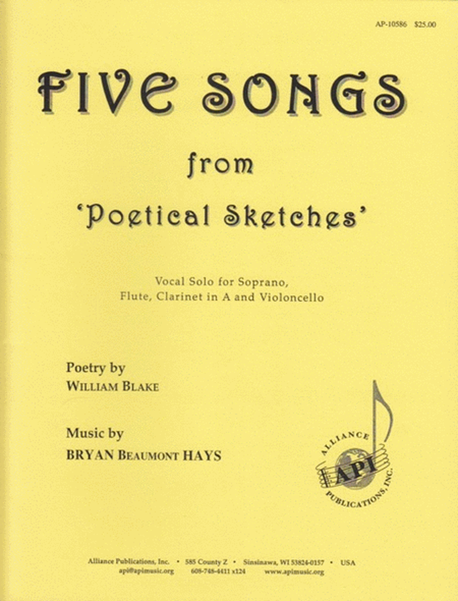 Five Songs from Poetical Sketches by William Blake image number null
