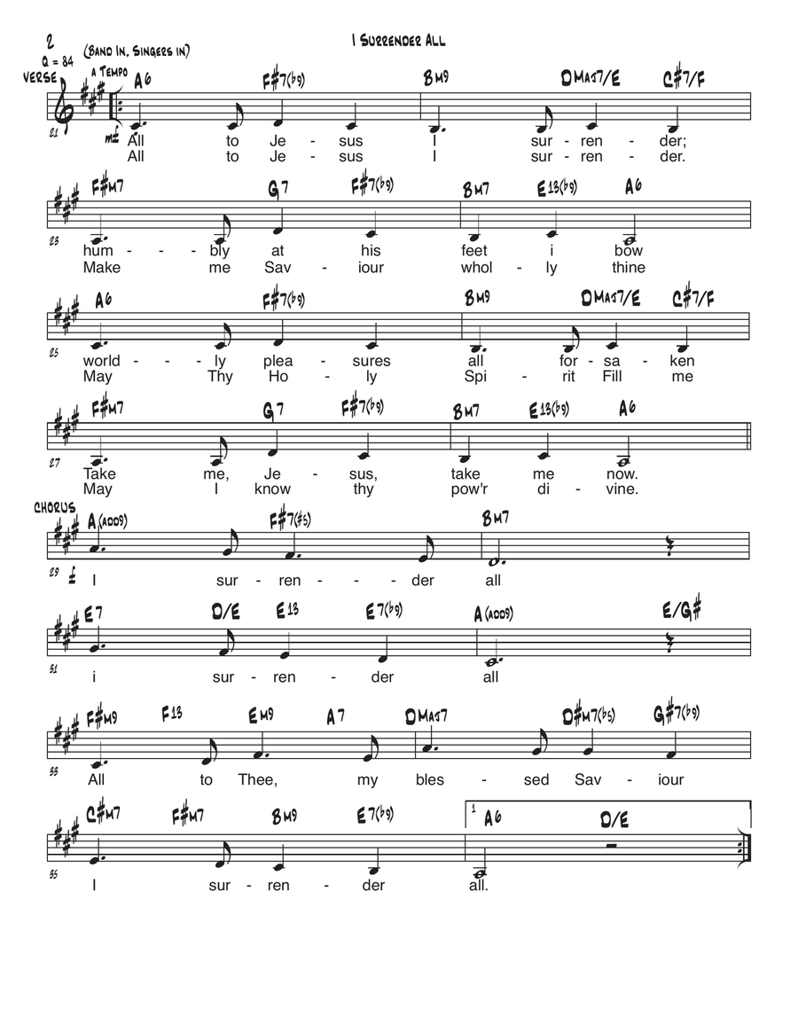 I Surrender All Piano, Vocal scores gallery preview page 2