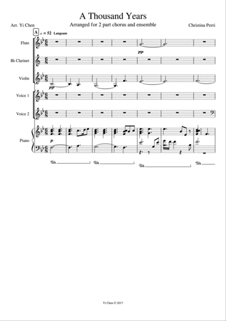 A Thousand Years Piano, Vocal, Guitar scores gallery preview page 1