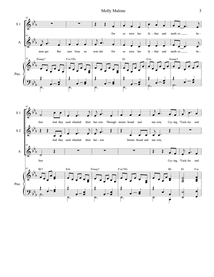 Molly Malone (for SSA) SSA scores gallery preview page 4