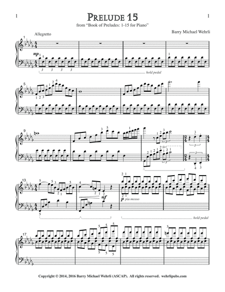 Prelude 15 from "Book of Preludes: 1-15 for Piano" image number null