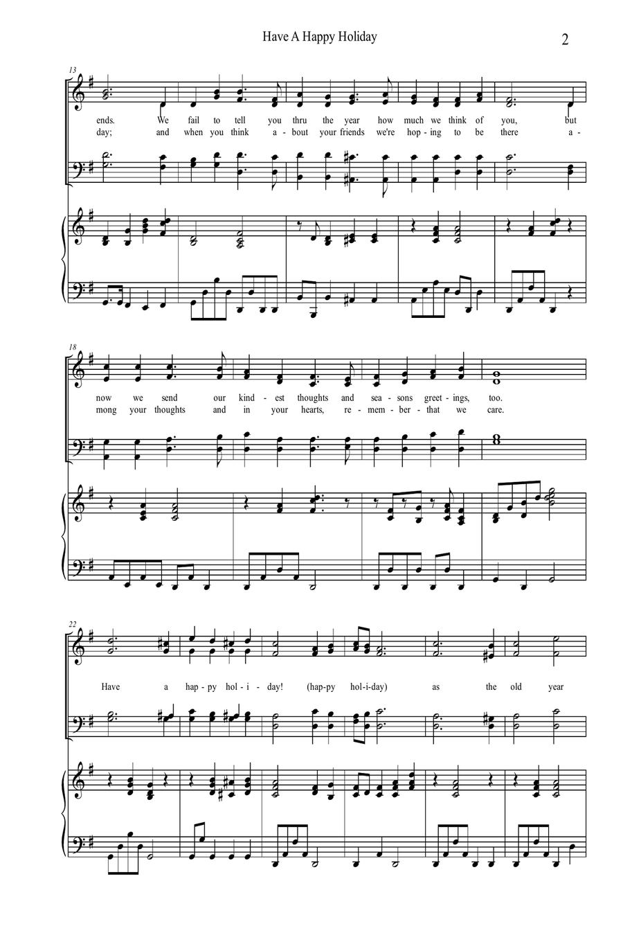 Have A Happy Holiday Have A Happy Holiday Piano Solo scores gallery preview page 2