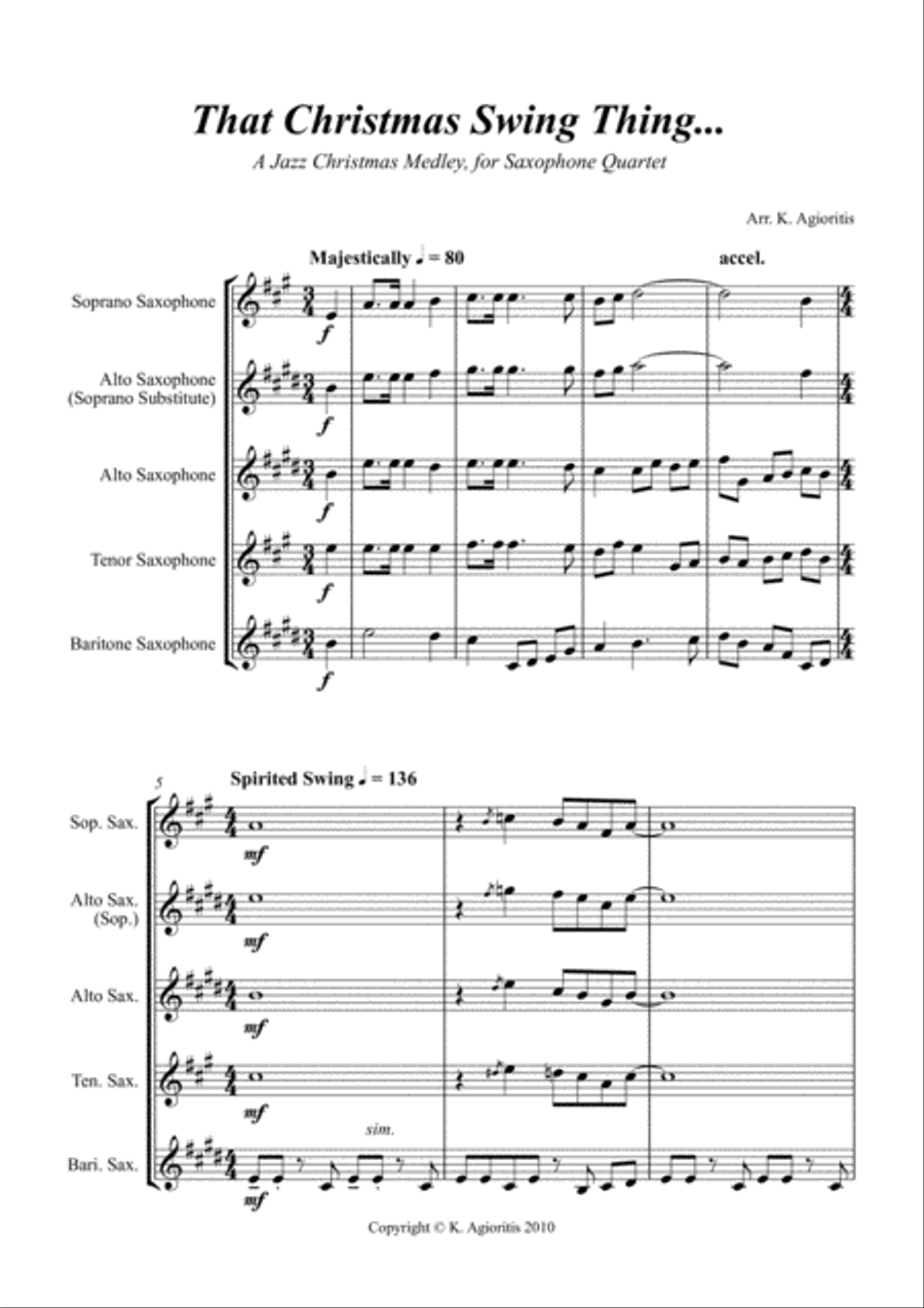 That Christmas Swing Thing... For Saxophone Quartet Saxophone Quartet scores gallery preview page 2