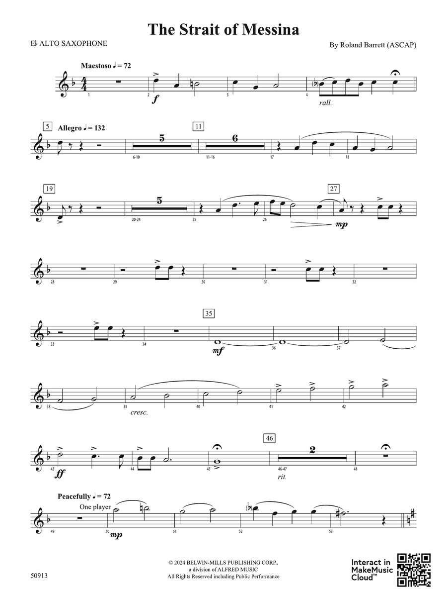 The Strait of Messina: E-flat Alto Saxophone