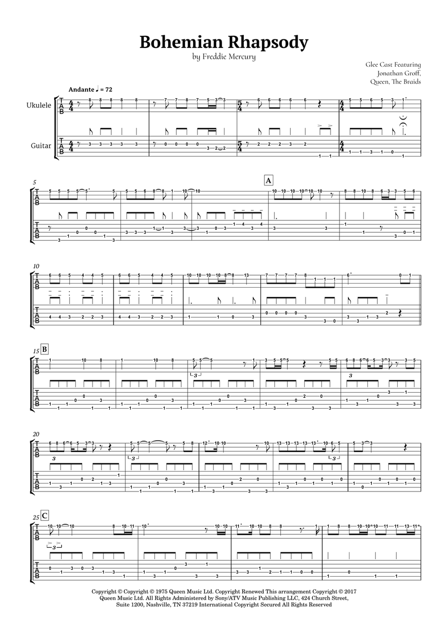 Bohemian Rhapsody Guitar scores gallery preview page 2