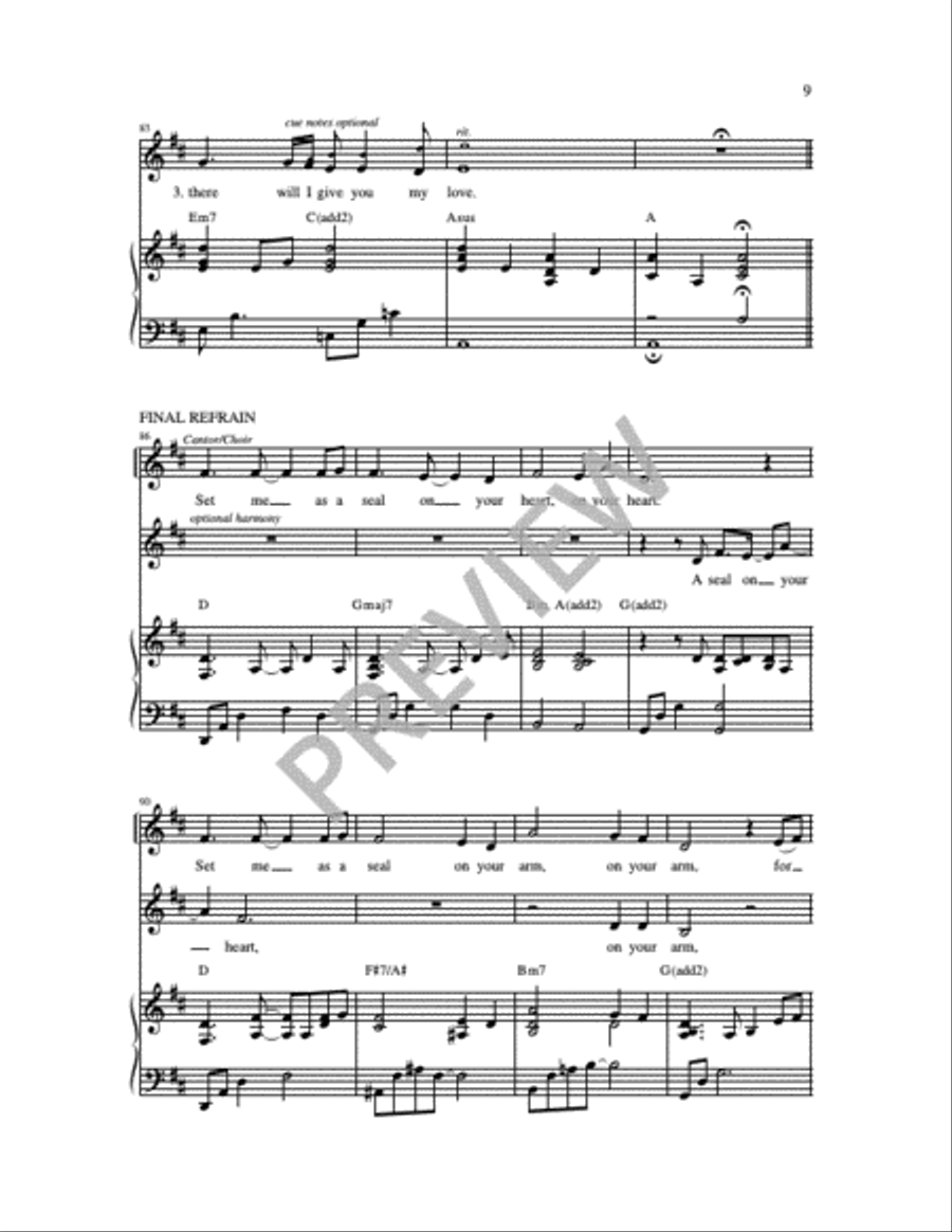 Set Me As a Seal Unison Choir scores gallery preview page 5