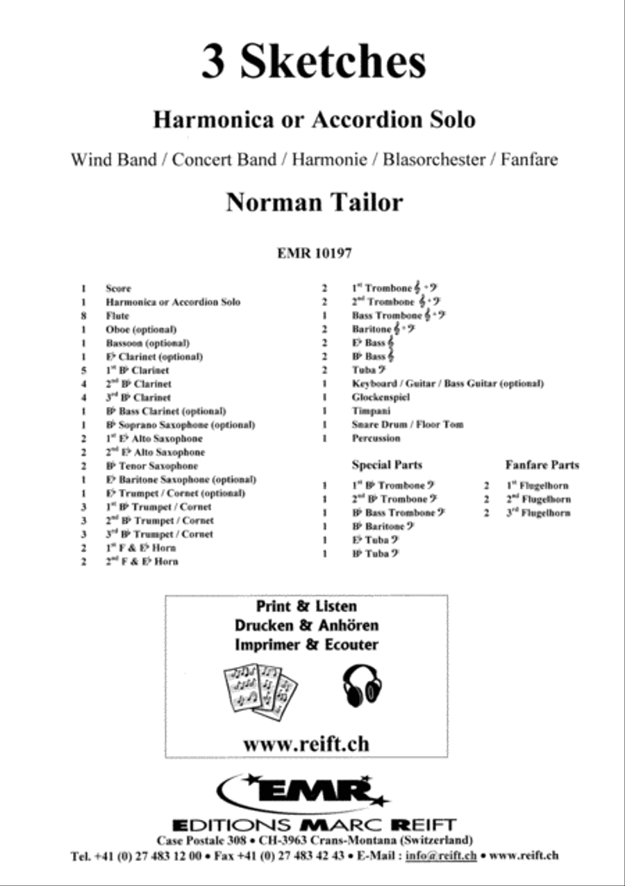3 Sketches Concert Band scores gallery preview page 2