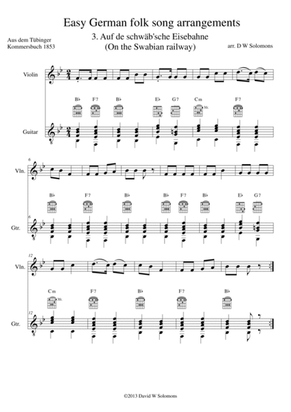 Railway Song" (Auf de schwäb'sche Eisebahne) for violin and guitar image number null