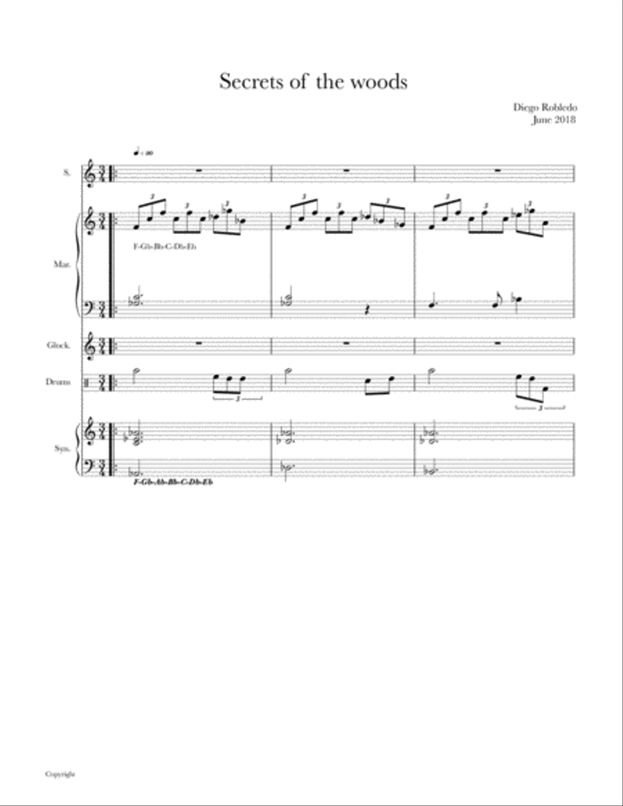 Secrets of the woods Secrets of the woods Small Ensemble scores gallery preview page 1