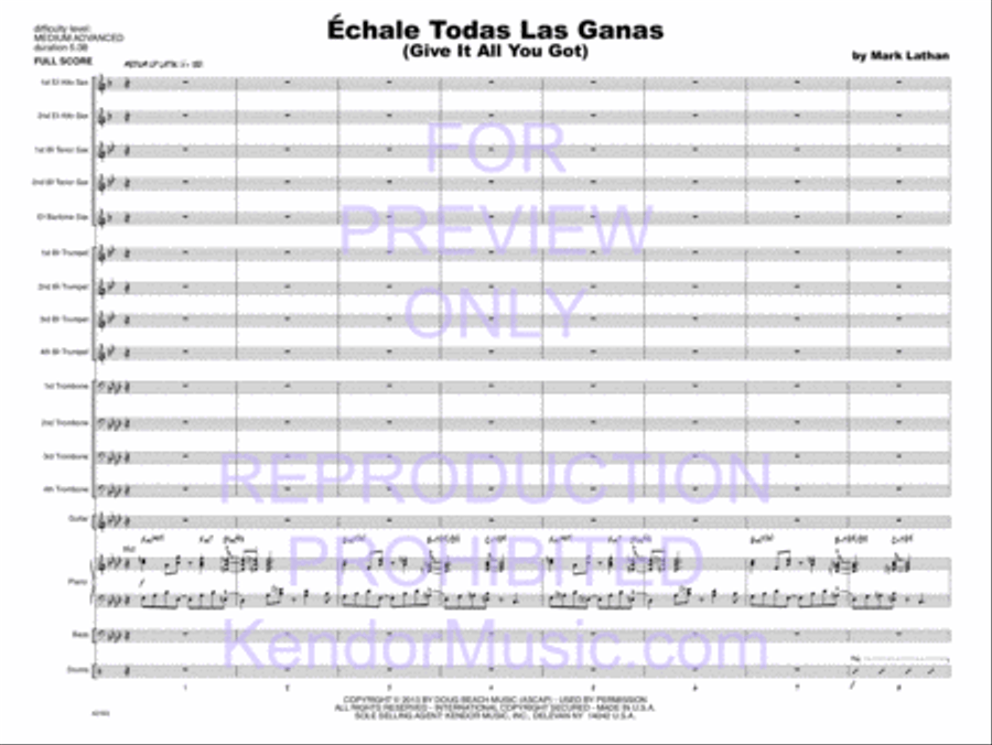 Echale Todas Las Ganas (Give It All You Got) Jazz Ensemble scores gallery preview page 31