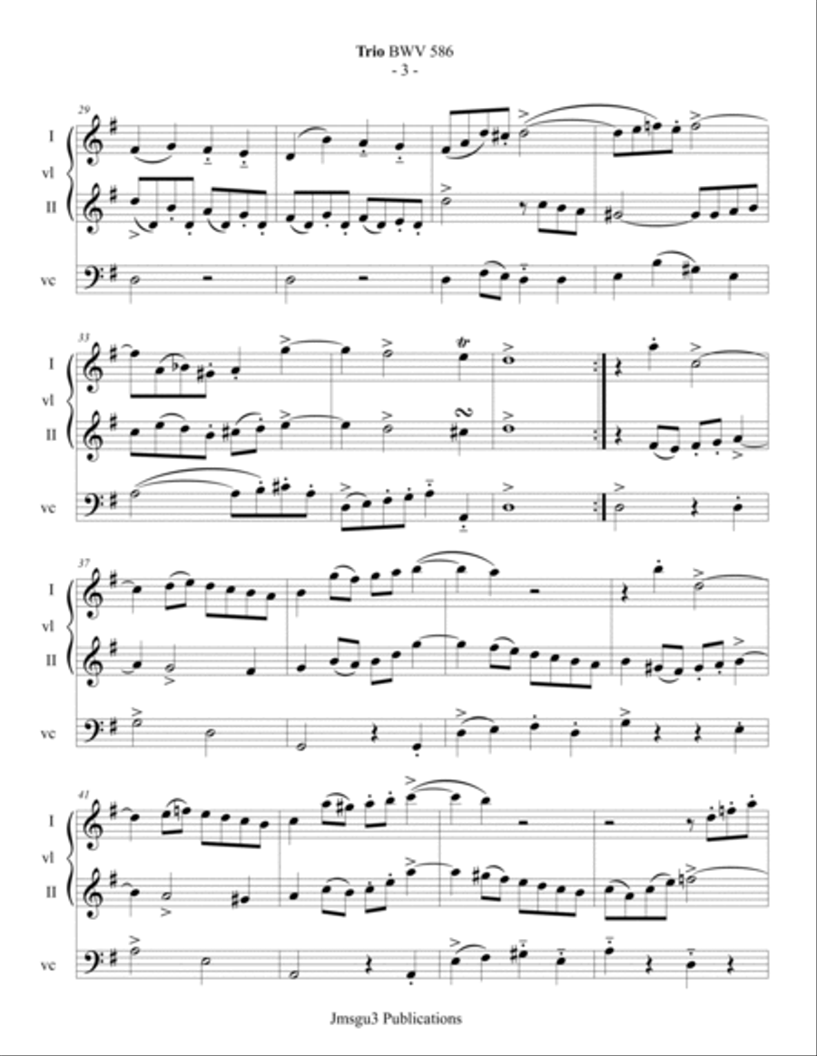 J. S. Bach: String Trio BWV 586 String Trio scores gallery preview page 3