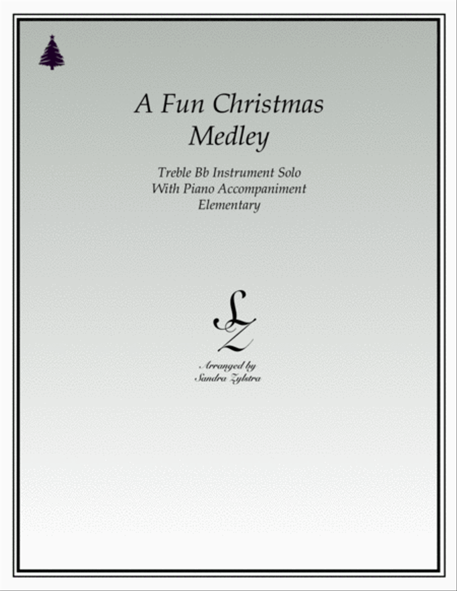 A Fun Christmas Medley (treble Bb instrument solo) Easy Piano scores gallery preview page 1