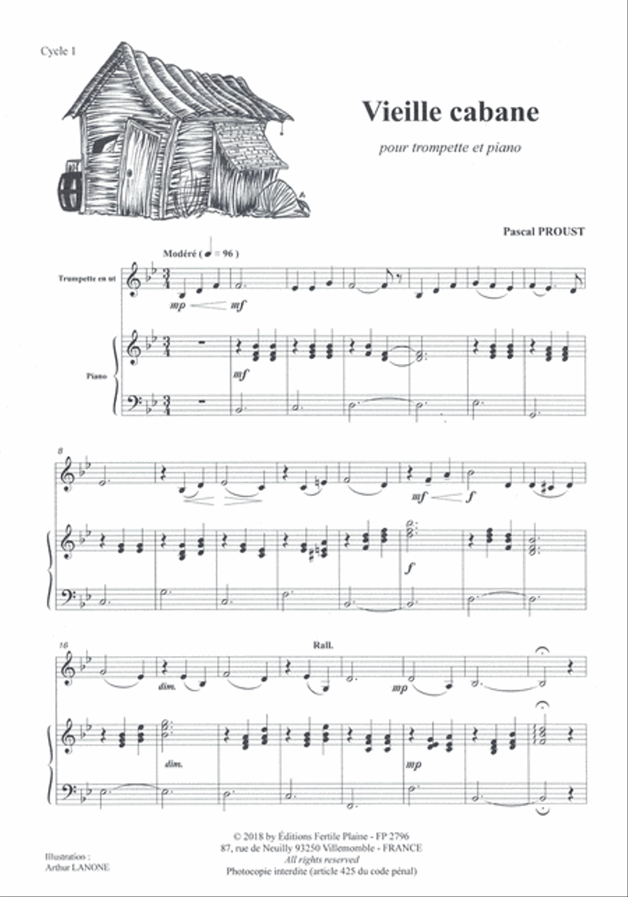 Vieille Cabane Trumpet Solo scores gallery preview page 1