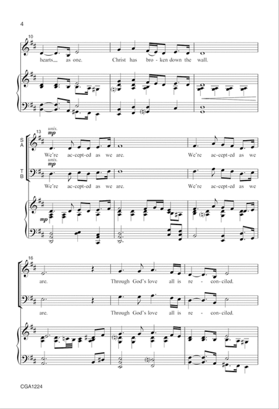 Christ Has Broken Down the Wall 4-Part scores gallery preview page 4