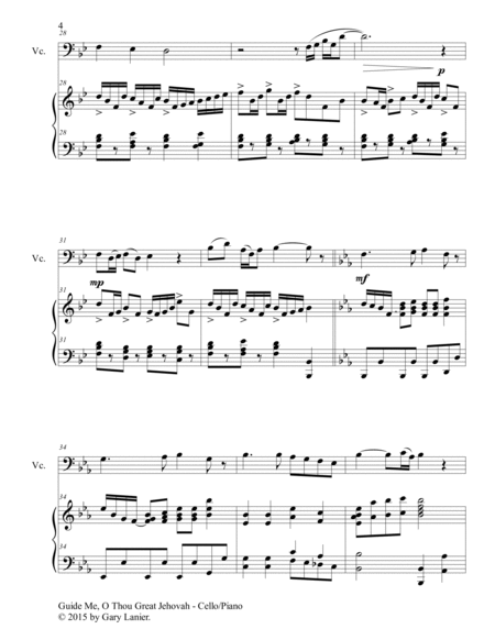 GUIDE ME, O THOU GREAT JEHOVAH (Duet – Cello and Piano/Score and Parts) image number null