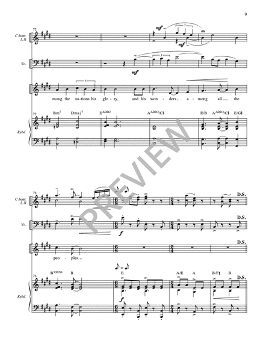 Cuenten las Maravillas del Señor / Proclaim His Marvelous Deeds - Full Score and Parts Cello scores gallery preview page 10