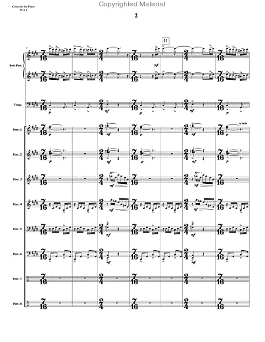 Concerto for Piano and Percussion Orchestra Percussion Ensemble scores gallery preview page 3