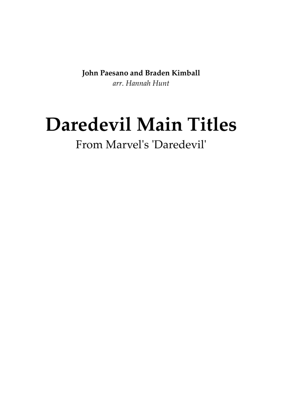Daredevil Main Titles Full Orchestra scores gallery preview page 1