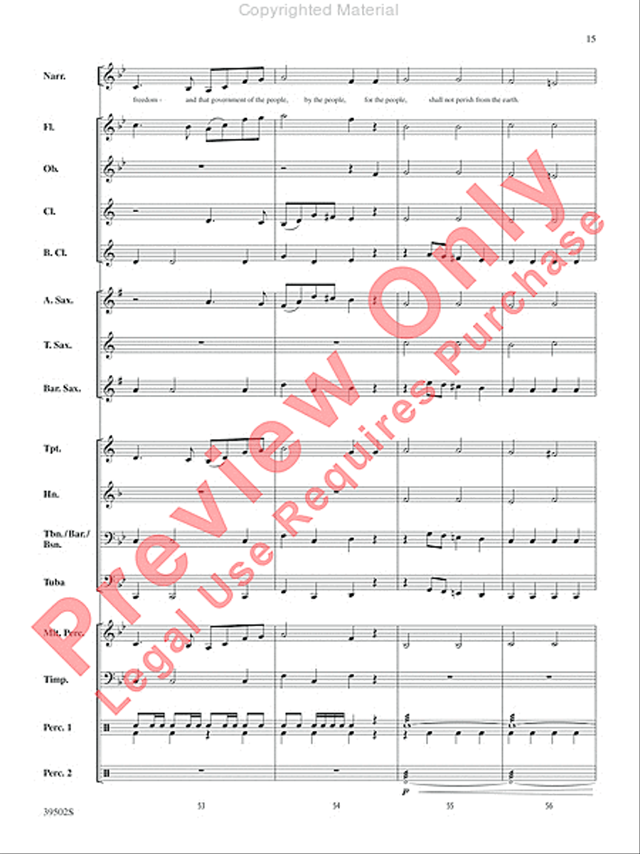 The Gettysburg Address Concert Band scores gallery preview page 16
