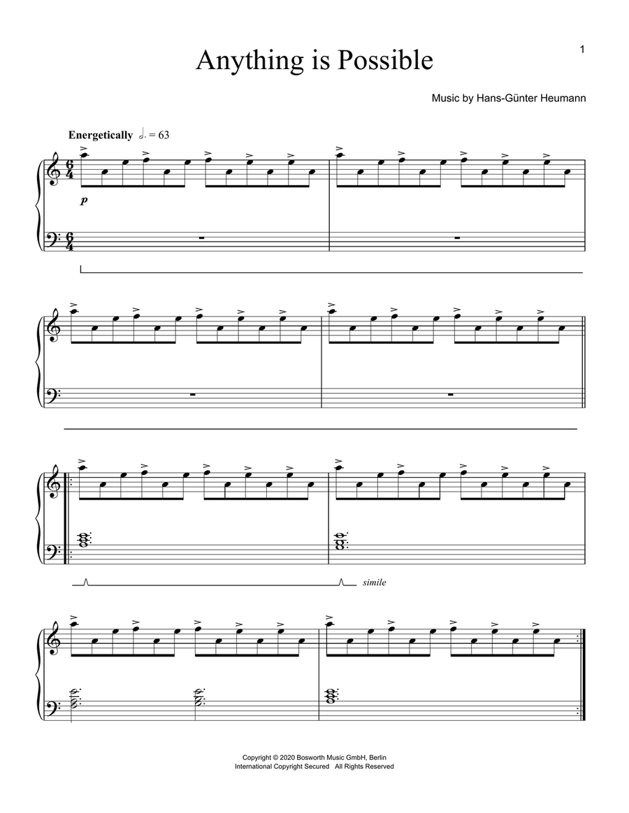 Anything Is Possible Anything Is Possible Piano Solo scores gallery preview page 1