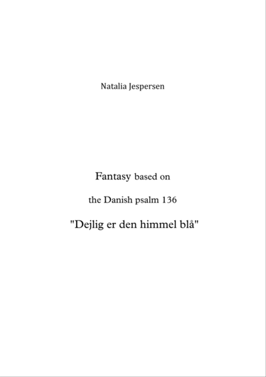 Dejlig er den himmel blå (Fantasy) Piano Solo scores gallery preview page 1