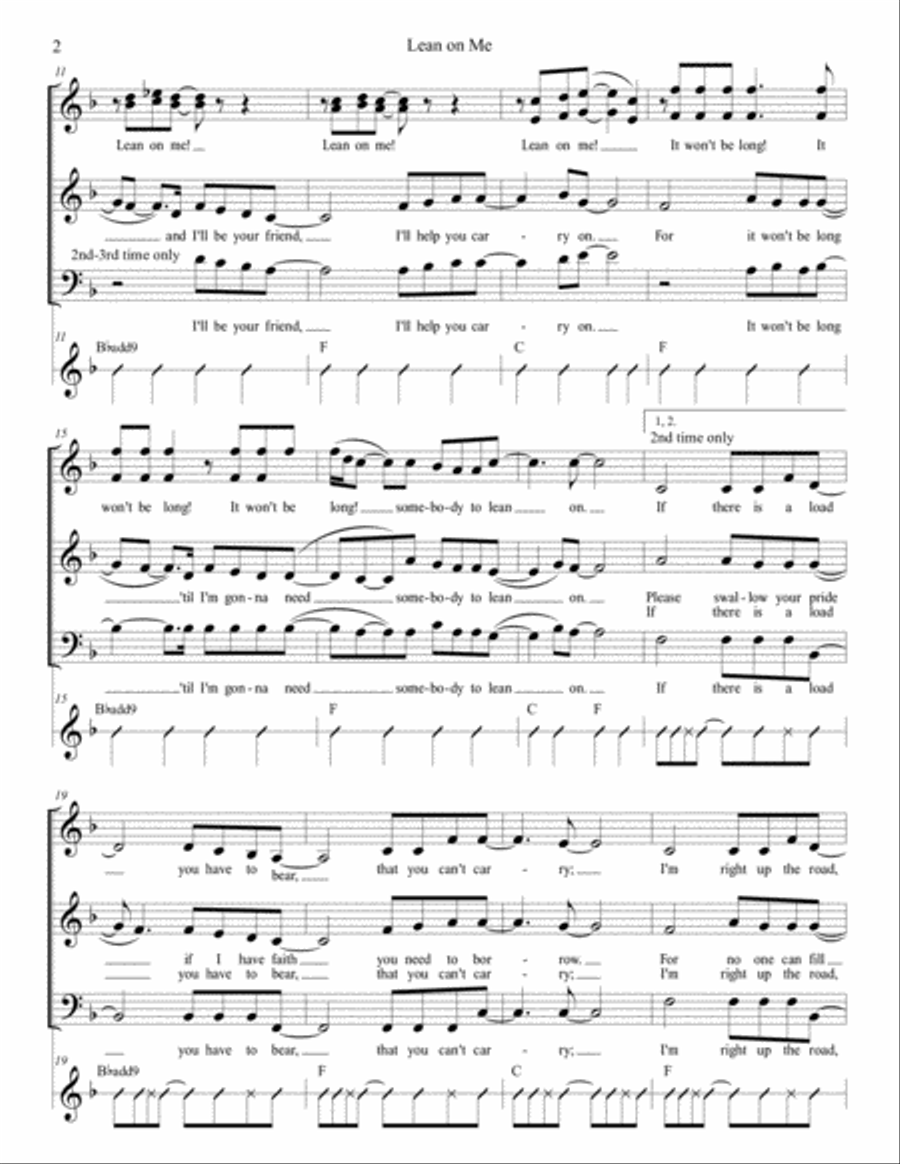 Lean On Me Bass Guitar scores gallery preview page 2
