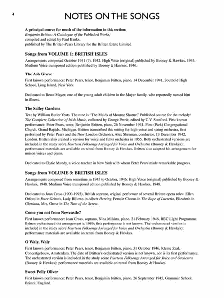 12 Selected Folksong Arrangements by Benjamin Britten Medium Voice - Sheet Music