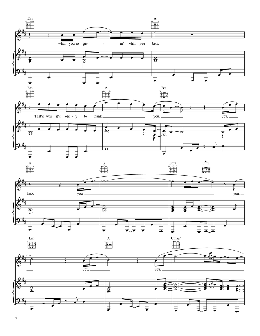 Song For A Friend Piano, Vocal, Guitar scores gallery preview page 6