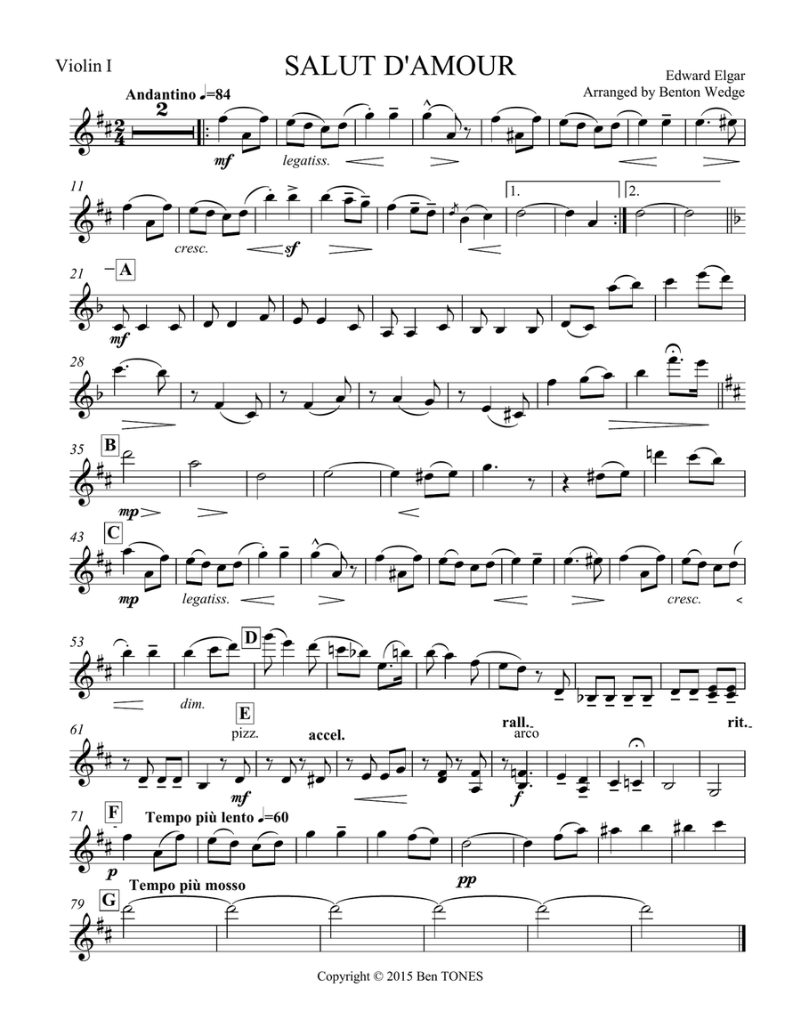 Salut D'Amour String Quartet String Quartet scores gallery preview page 1