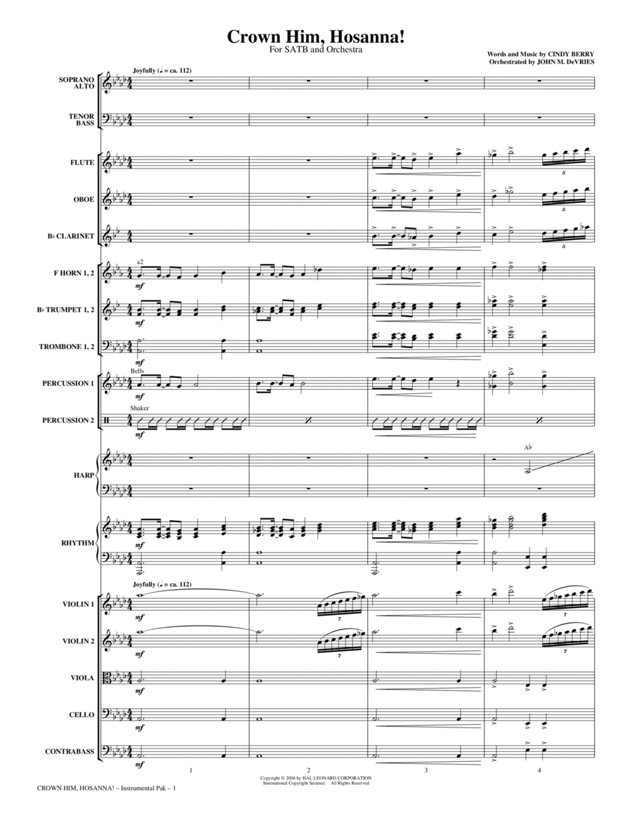 Crown Him Hosanna - Full Score Choir scores gallery preview page 1