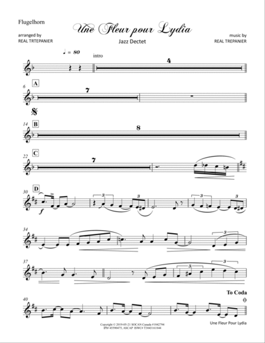 Une Fleur Pour Lydia Jazz Ensemble scores gallery preview page 4