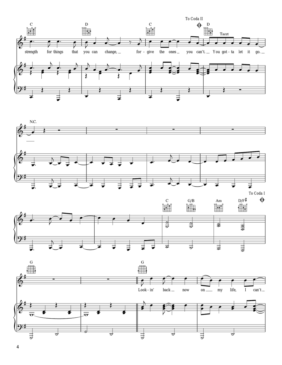 Let It Go Piano, Vocal, Guitar scores gallery preview page 4
