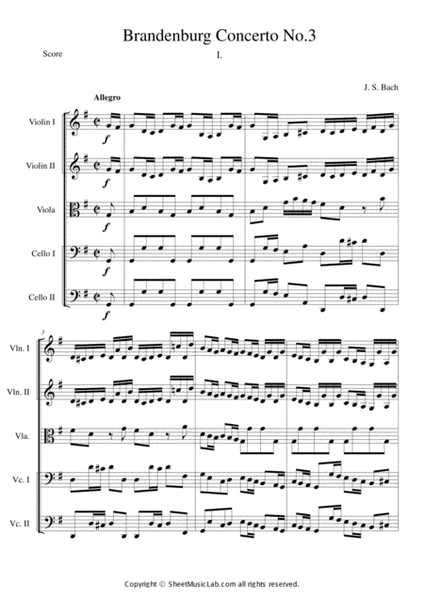 Brandenburg Concerto No. 3 in G Major (BWV 1048)