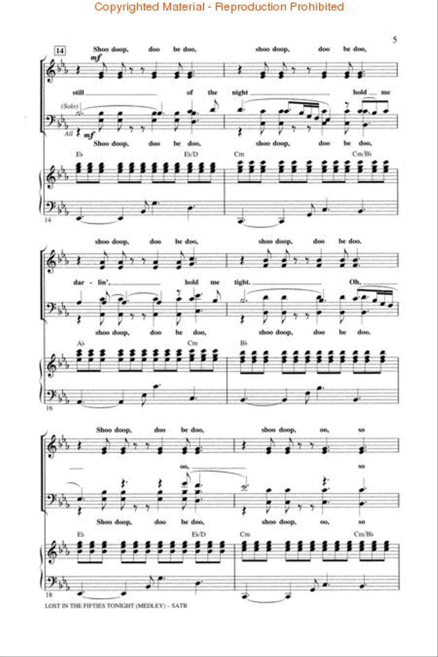 Lost in the Fifties Tonight (Medley) 4-Part scores gallery preview page 3