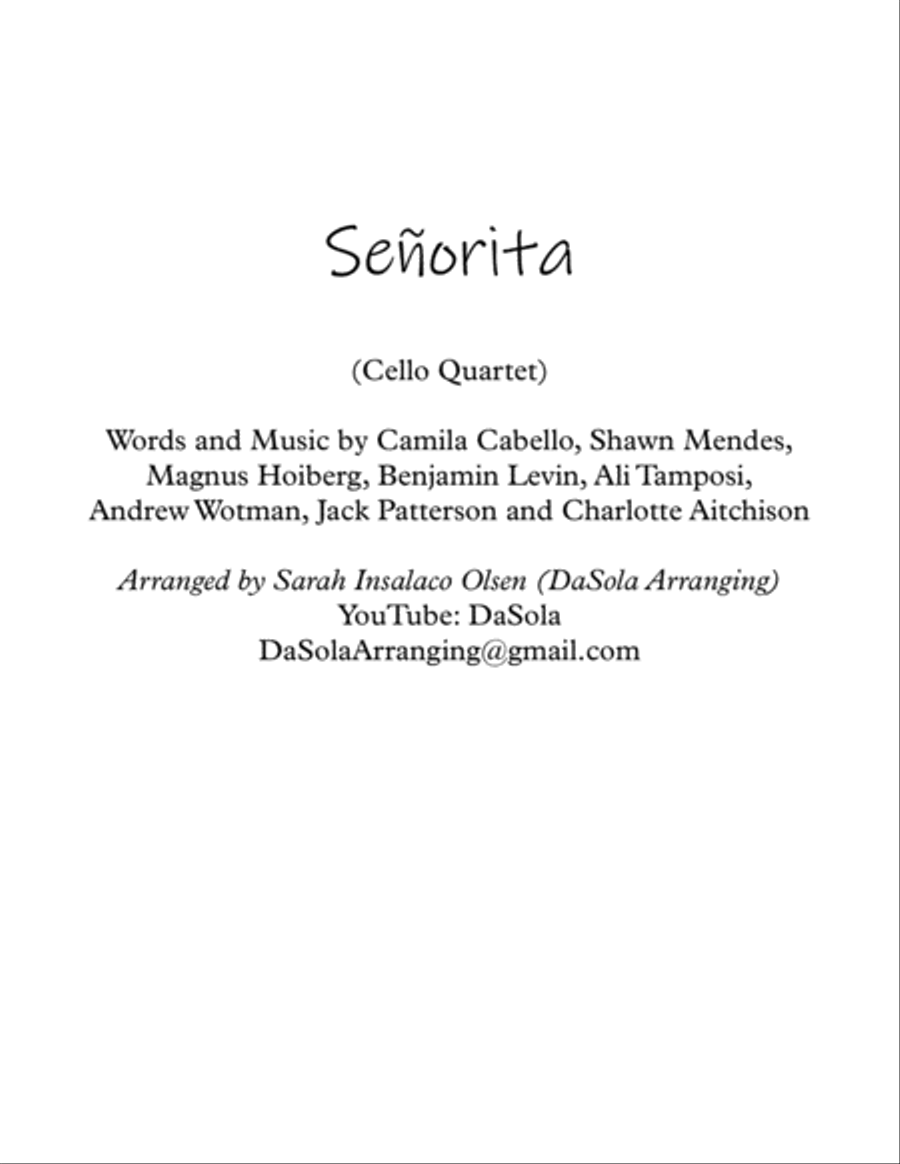 Senorita Senorita String Quartet scores gallery preview page 1