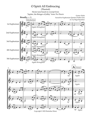 O Spirit All-Embracing (Thaxted) (Bb) (Euphonium Quintet) (Treble Clef)
