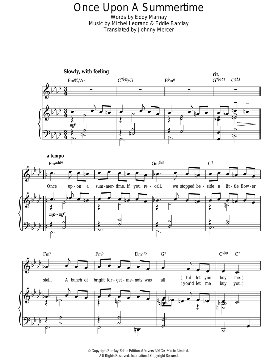 Once Upon A Summertime Once Upon A Summertime Guitar scores gallery preview page 1