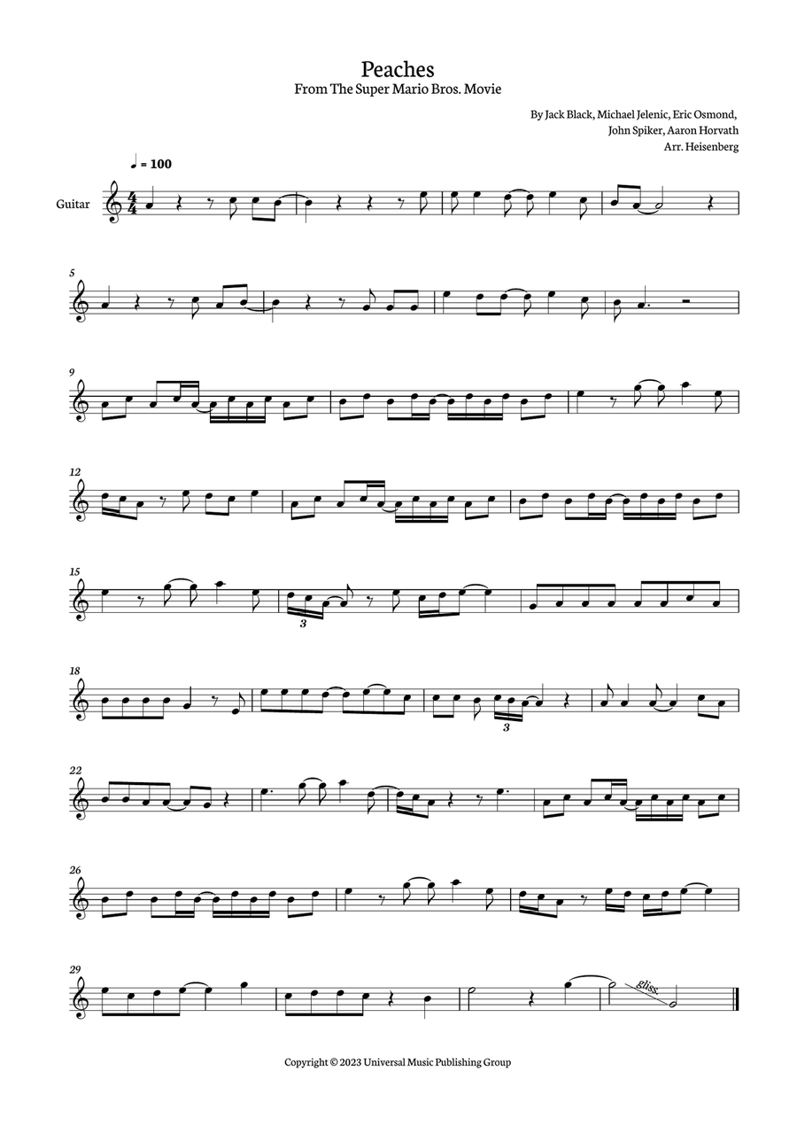 Peaches Acoustic Guitar scores gallery preview page 1